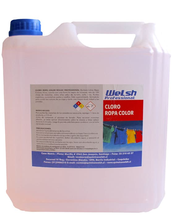 Cloro Ropa Color Bidon 5L – Quimica Welsh